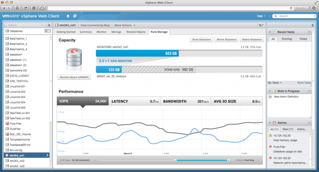 Pure Storage Web Client Plugin